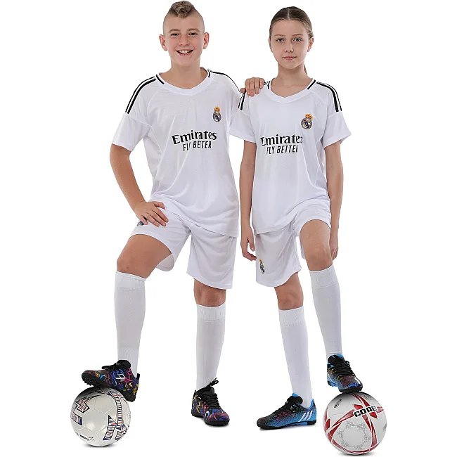 Футбольна форма дитяча із символікою клубу REAL MADRID домашня 2024 SP-SPORT CO-3755 125-160см