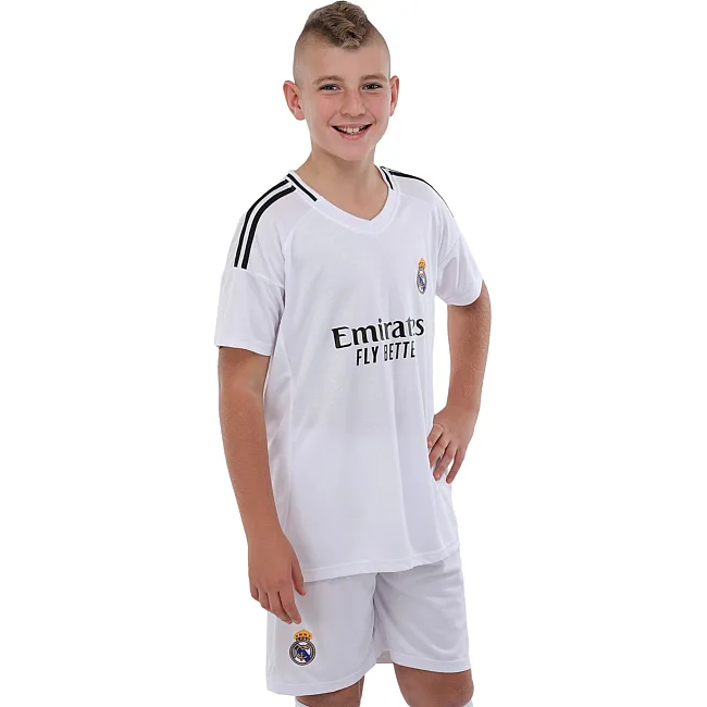 Футбольна форма дитяча із символікою клубу REAL MADRID домашня 2024 SP-SPORT CO-3755 125-160см