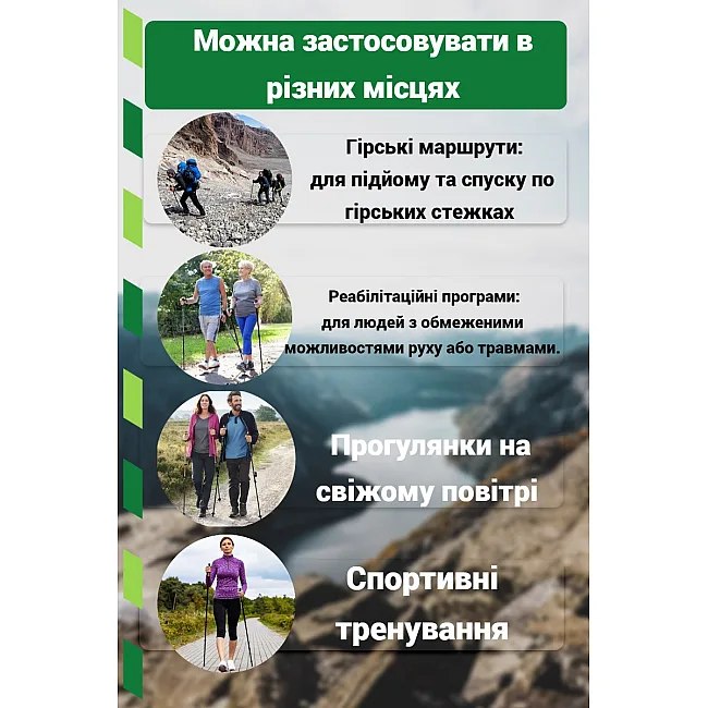Палки для скандинавской ходьбы PowerPlay 9111 Lykke Black/White 80-135 см (пара) + 2-е пары сапог +