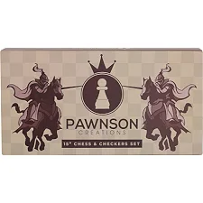 Шахматы шашки 2 в 1 набор настольных игр деревянные на магнитах PAWNSON X0027 30см x 30см х 2,5см