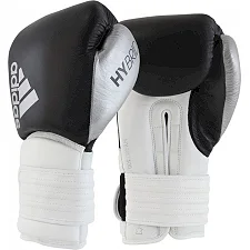 Боксерские перчатки Adidas Hybrid 300 (черный-серебро, ADIH300)