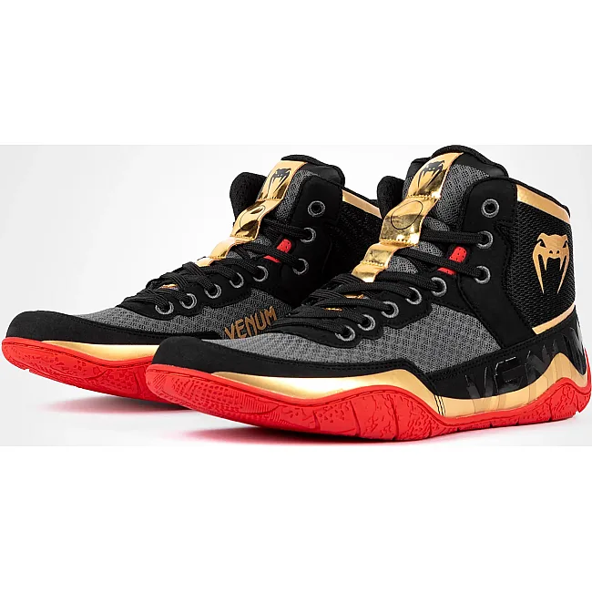 Борцовки VENUM Elite Black Gold Red