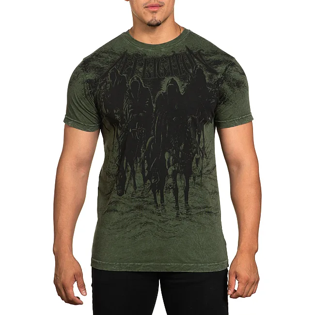 Футболка мужская AFFLICTION Black Night Tee Military Green