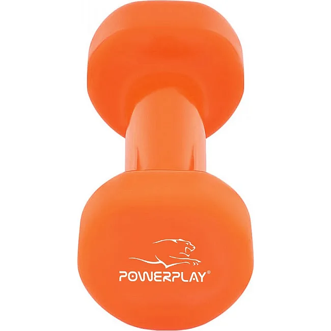 Гантель виниловый POWERPLAY 4125 Achilles 4кг. Оранжевая (1шт)