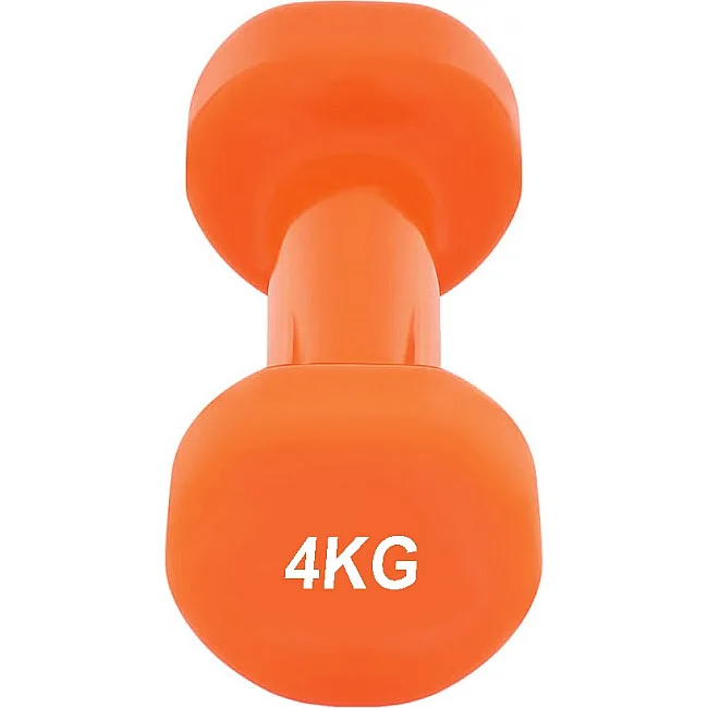 Гантель виниловый POWERPLAY 4125 Achilles 4кг. Оранжевая (1шт)
