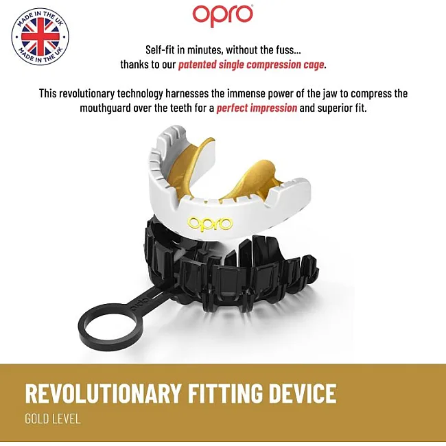 Капа для бокса OPRO GEN5 Gold Braces White Gold