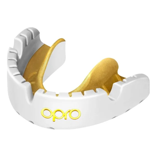 Капа для бокса OPRO GEN5 Gold Braces White Gold