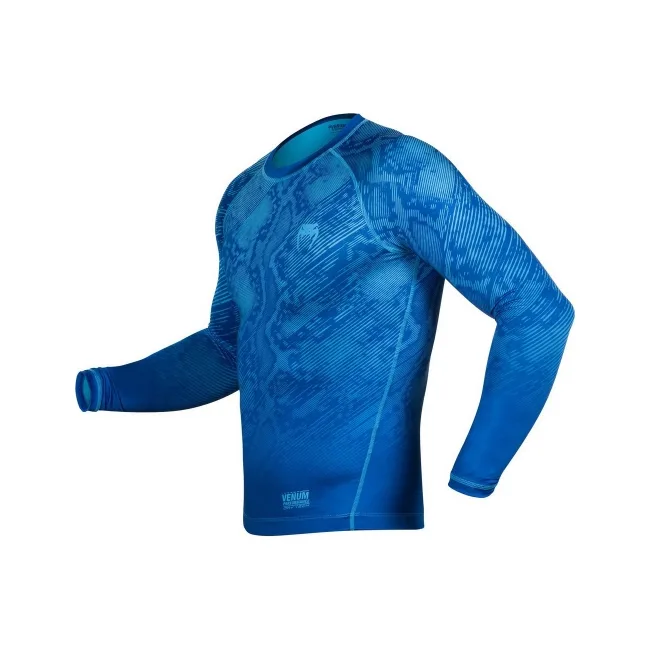 Компресійна футболка Venum Fusion Compression T-shirt Blue Long Sleeves