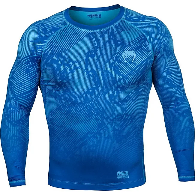 Компресійна футболка Venum Fusion Compression T-shirt Blue Long Sleeves