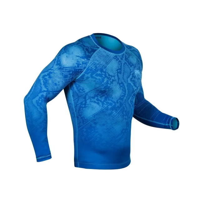 Компресійна футболка Venum Fusion Compression T-shirt Blue Long Sleeves