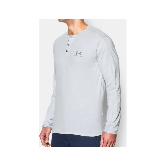 Чоловічий лонгслів Under Armour Henley Air Force Gray Heather