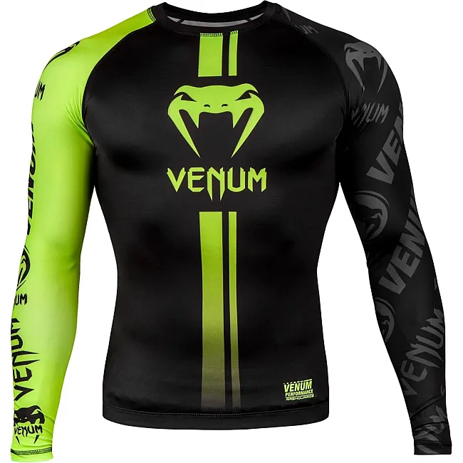 Рашгард з довгим рукавом VENUM Logos Black Neo Yellow