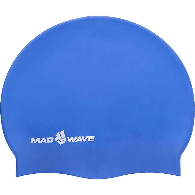Шапочка для бассейна силиконовая для взрослых MADWAVE METAL M053505 (Синий)