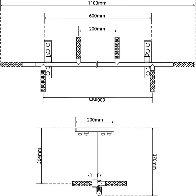 Турник для подтяжки с монтажом на потолок K-Sport KSH003/SK