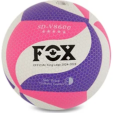 Волейбольный мяч FOX SD-V8600 №5 PU (Белый-фиолетовый-малиновый)
