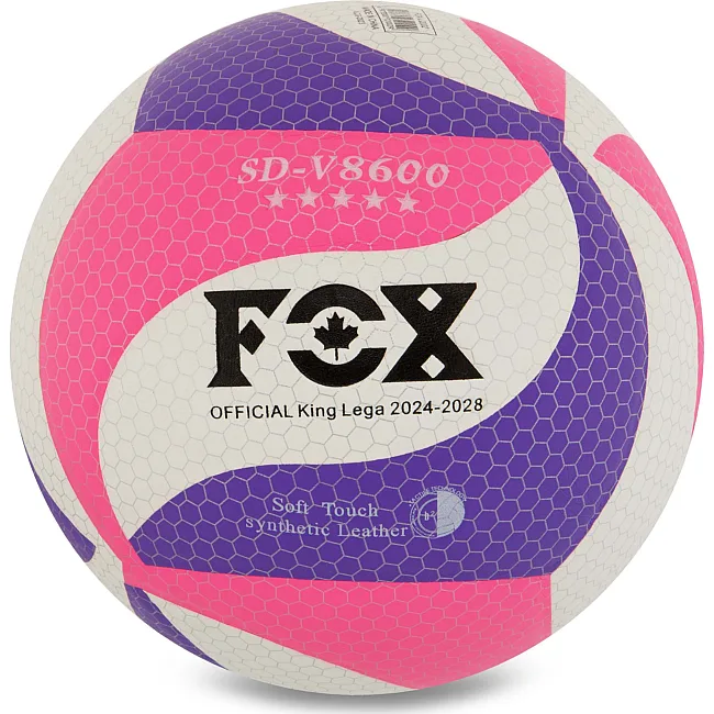 Волейбольный мяч FOX SD-V8600 №5 PU (Белый-фиолетовый-малиновый)