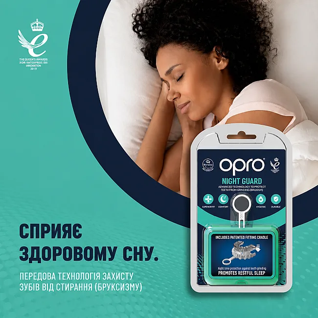 Ночная капа от бруксизма (от скрежета зубами) OPRO взрослая (возраст 11+) Clear (art.869002)