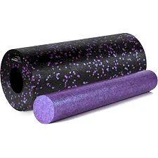 Массажный ролик (роллер) гладкий PowerPlay PP-4348 2 in 1 EPP Foam Roller Черно/Фиолетовый (33x14см.)