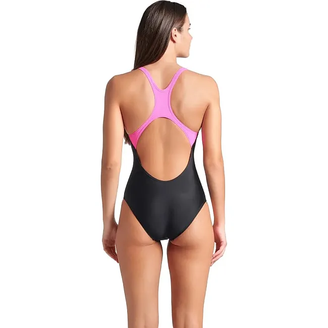 Купальник закрытый для женщин Arena GRAPHIC SWIMSUIT SWIM PRO BACK черный, розовый