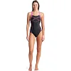 Купальник закрытый для женщин Arena GRAPHIC SWIMSUIT SWIM PRO BACK черный, розовый