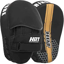 Лапа боксерская изогнутая тренировочная PU HARD TOUCH BO-4239 19x5x25см 2штуки (Черный-золотой)