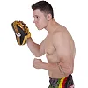 Лапа боксерская изогнутая тренировочная кожа TWINS FPML10-51 25x19x9см 1штука (Черный-золотой)