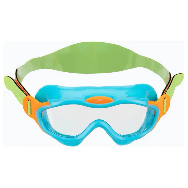 Детские очки для плавания Speedo SEA SQUAD MASK JU бирюзовый, оранжевый, салатовый OSFM