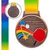 Медаль спортивная с лентой цветная тематическая SP-SPORT Настольный теннис C-0341 ø6,5см (Бронзовый)