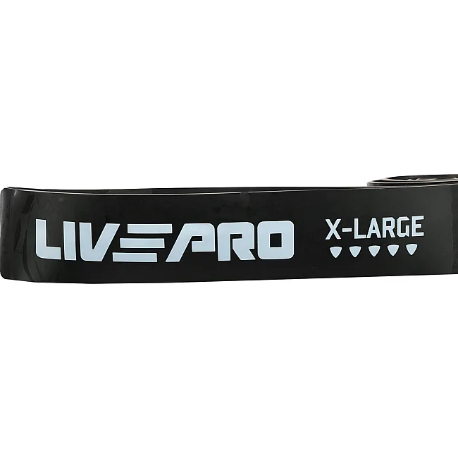 Резина петля для подтягиваний LiveUp SUPER BAND LP8410-XL 39-77кг (Черный)