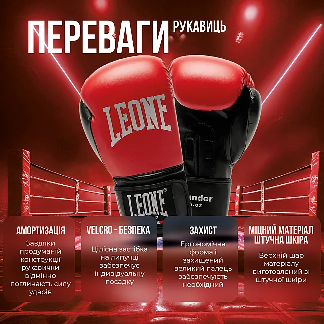 Боксерские перчатки Leone GN383 THUNDER Blue (капу в комплекте)