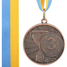 Медаль спортивная с лентой CUP SP-SPORT C-6208 ø5см (Бронзовый)
