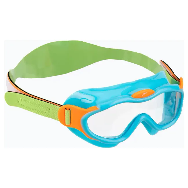 Детские очки для плавания Speedo SEA SQUAD MASK JU бирюзовый, оранжевый, салатовый OSFM