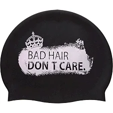 Шапочка для бассейна силиконовая для взрослых MADWAVE DON'T CARE M055717 (Черный)