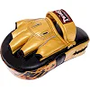 Лапа боксерская изогнутая тренировочная кожа TWINS FPML10-51 25x19x9см 1штука (Черный-золотой)