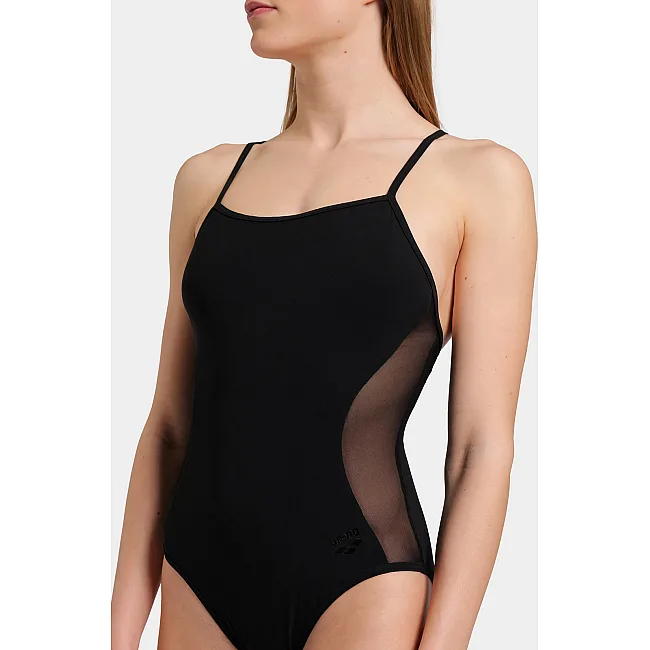 Купальник закритий для жінок Arena MESH PANELS SWIMSUIT CLOSED BA чорний