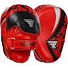 Лапа боксерская изогнутая тренировочная кожа FISTRAGE FURIOUS VL-4465 19х9х24см 2штуки (Красный-черный)