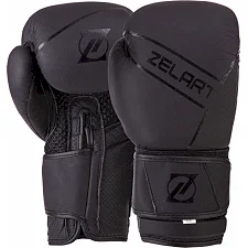 Перчатки для бокса кожаные ZELART VL-3149 10-12унций (Черный)