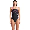 Купальник закрытый для женщин Arena GRAPHIC SWIMSUIT SWIM PRO BACK черный, розовый
