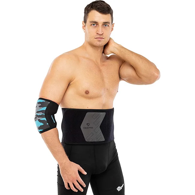 Пояс для тренажерного зала и похудения SWEAT WAIST TRIMMER LiveUp LP8718
 125x19,5x0,5см (Черный-серый)