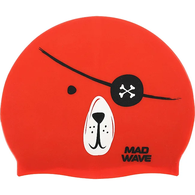 Шапочка для бассейна силиконовая юниорская MADWAVE Junior PIRATE M057312 (Красный)