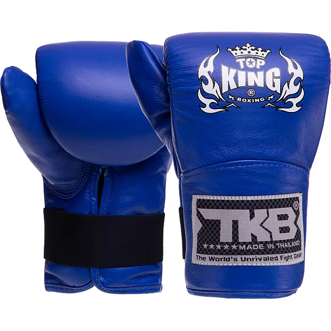 Перчатки снарядные-блинчики для бокса кожаные TOP KING Pro TKBMP-CT (Синий)