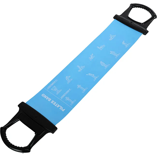 Лента-эспандер эластичная для фитнеса и йоги с ручками SP-SPORT Pilates Band 8038 (Голубой)