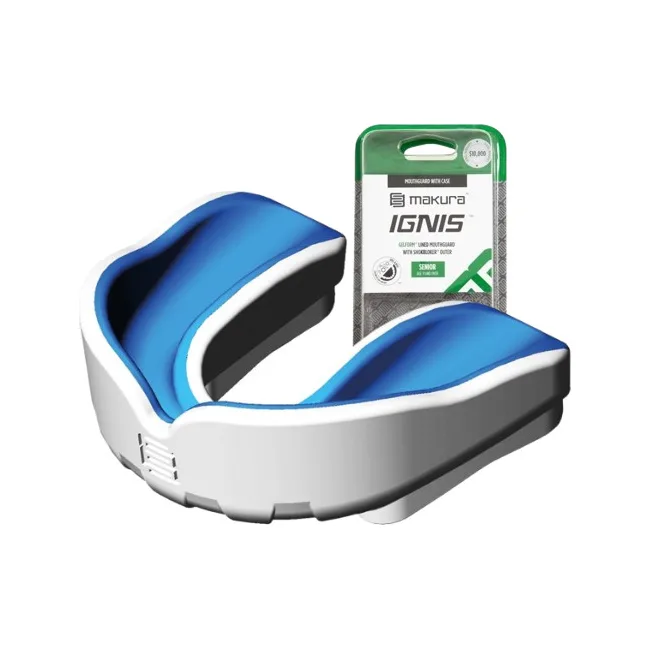 Капа для бокса MAKURA Ignis взрослая (возраст 11+) White/Blue (art.6017514033)
