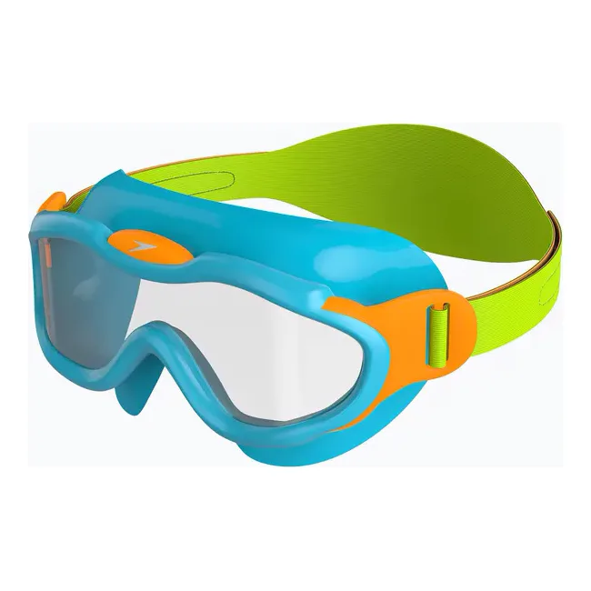 Детские очки для плавания Speedo SEA SQUAD MASK JU бирюзовый, оранжевый, салатовый OSFM