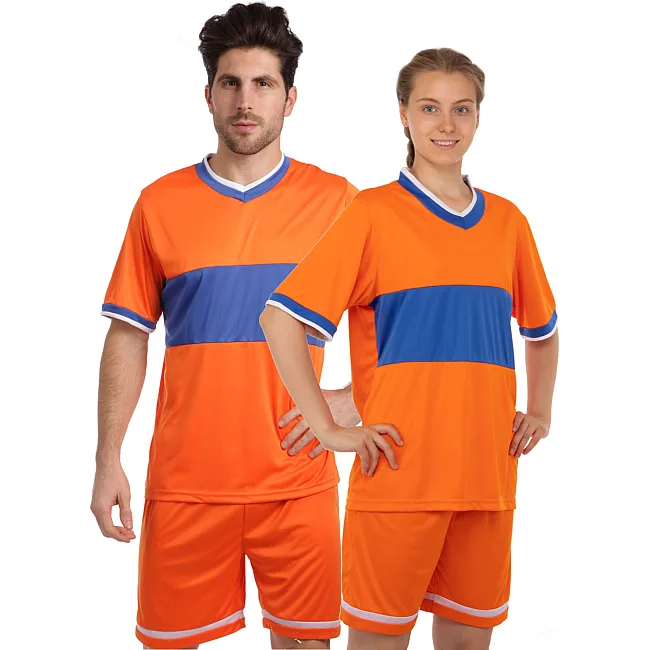 Футбольна форма комплект футболка та шорти SP-SPORT Two colors CO-1503 (Помаранчевий-синій)