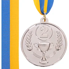 Медаль спортивная с лентой SP-SPORT BOWL C-3182 ø6,5см (Серебряный)