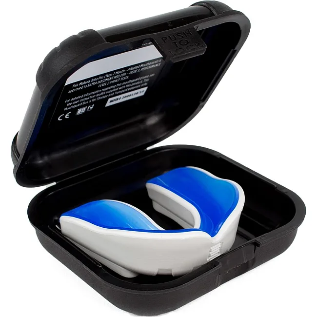 Капа для бокса MAKURA Ignis взрослая (возраст 11+) White/Blue (art.6017514033)