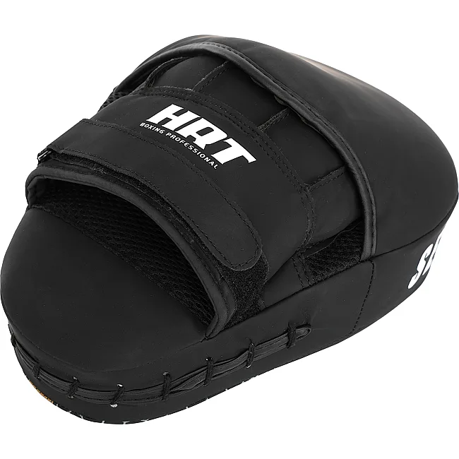 Лапа боксерская изогнутая тренировочная PU HARD TOUCH BO-4239 19x5x25см 2штуки (Черный-золотой)