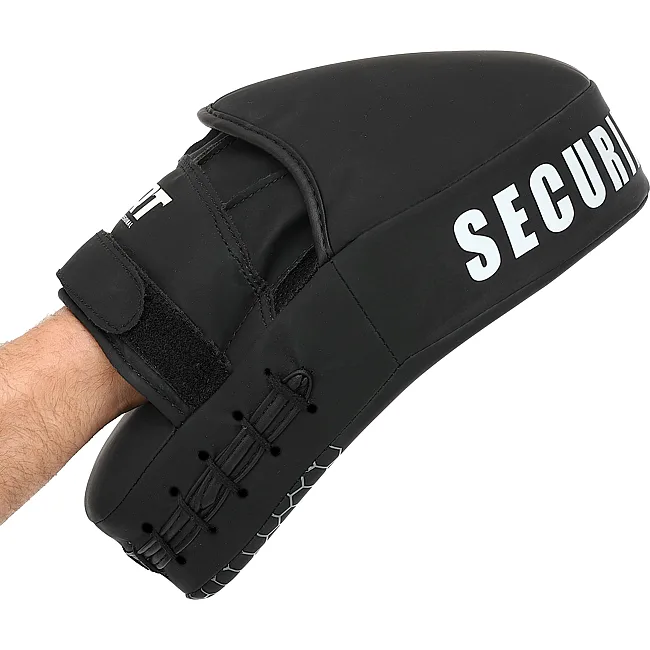 Лапа боксерская изогнутая тренировочная PU HARD TOUCH BO-4239 19x5x25см 2штуки (Черный-золотой)