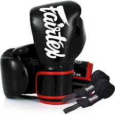 Боксерские перчатки Fairtex BGV14 Black (бинты в комплекте)